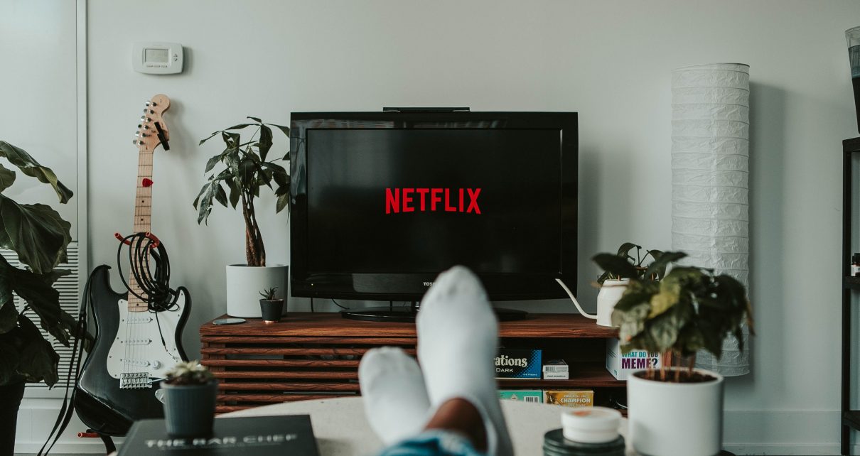 black flat screen tv turned on displaying 11